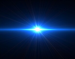 Obraz premium A bright blue light shines against a dark background