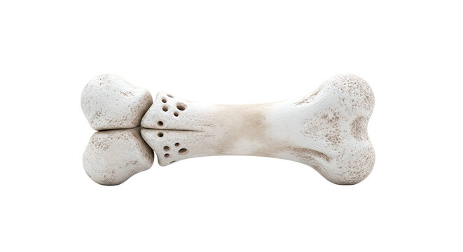 Detailed human bone fragment with porous texture and epiphyses
