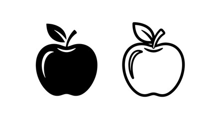 Fototapeta premium Two Apple Icons - Solid and Outline Styles for Your Designs