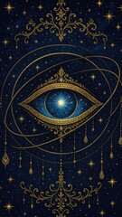 Obraz premium Mystical eye cosmic elegance