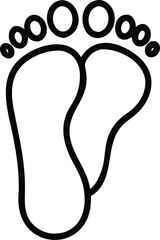 Obraz premium Outline icon of two feet and toes, walking symbol, feet, foot, icon, steps, walking