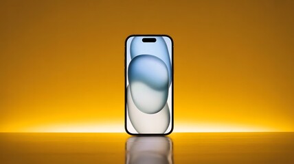 Minimal modern smartphone mockup isolated on white background.