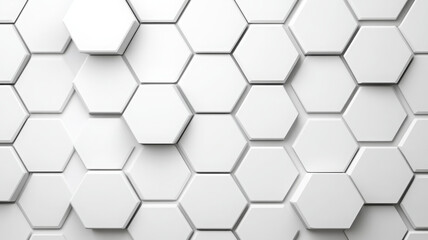 Fototapeta premium Minimalist abstract hexagon pattern with white geometric shapes and modern 3D texture