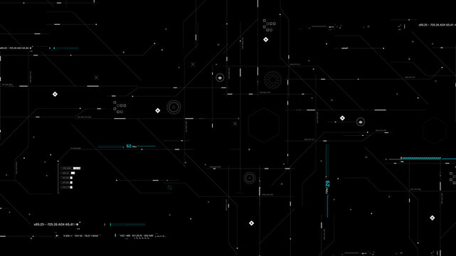 Futuristic Cyber Security HUD Interface with Digital Lock System