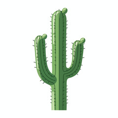 Stylized Cactus Plant Illustration for Nature or Desert Themes
