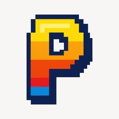 Fototapeta premium Colorful pixelated letter P