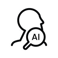 ai search outline icon vector design good for web or mobile app