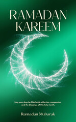 ramadan kareem social media banner with crescent lanterns vertical mobile wallpaper Ramadan kareem green background islamic social media banner
