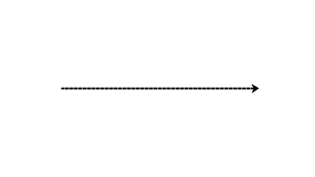 Target arrow icon on black background with long wavy dotted line animation indicating direction, 4K motion graphic.