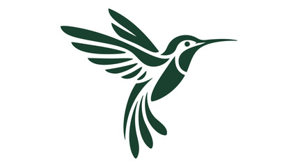 Obraz premium Graceful hummingbird in mid-flight with spread wings and long beak