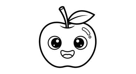 Hand Drawn Apple Coloring Book Illustration Designs &ndash; Detailed Black and White Line Art Pages for Kids and Adults