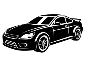 silhouette of a Car racing vector illustration isolated on white background