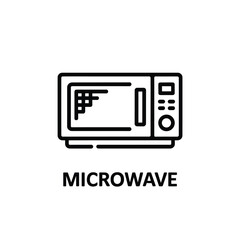 Obraz premium Simple line drawing depicts a modern kitchen microwave oven appliance