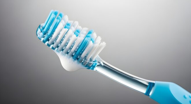 Close Up Toothbrush with Foam for Oral Hygiene Concept Care