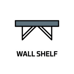 Simple illustration of a wall shelf with a minimalist design