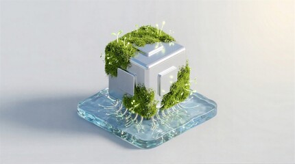 Green Plant Cube