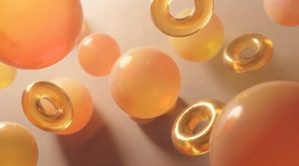 3D Shapes in Orange and Yellow