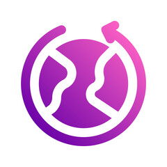 Fototapeta premium around the world glyph gradient icon