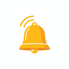 Bright Yellow Bell Icon Representing Notifications and Alerts
