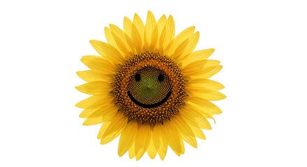 Fototapeta premium Bright yellow sunflower isolated on white background vibrant summer bloom symbol of happiness positivity and natural beauty floral concept