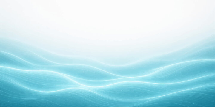 Abstract blue waves create a flowing motion of liquid texture and soft light lines in this digital vector illustration backdrop for web wallpaper design