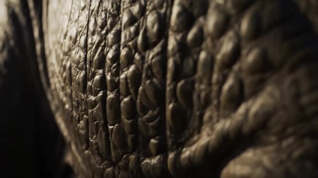 A close-up view of a textured, rough, reptilian skin pattern, depicting a detailed, natural surface from an animal hide, likely from a reptile, with intricate patterns.