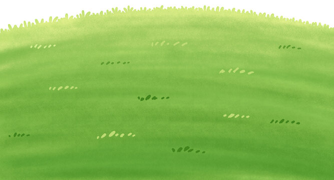 Cartoon Green Hill: Simple Illustration of a Grassy Knoll