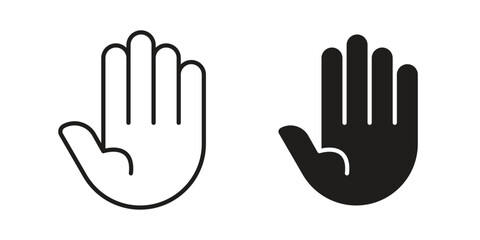 Fototapeta premium Raised hand icon vector. EPS 10 editable vector bundle