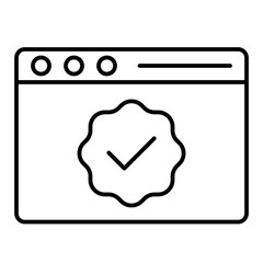 verified website line icon with editable stroke