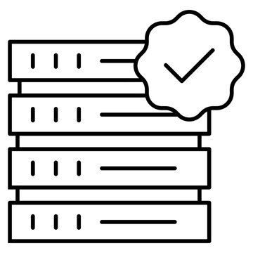verified data base line icon with editable stroke