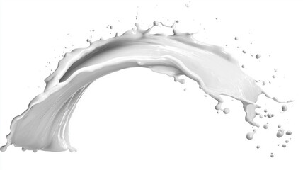 Obraz premium Elegant splash creates a beautiful arc in mid-air, showcasing the fluidity and vibrance of milk Generative AI
