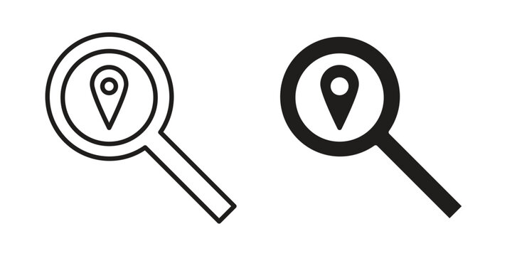 Search Location icon vector. EPS 10 editable vector bundle