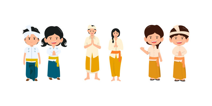 Balinese Couple Praying in Nyepi Day