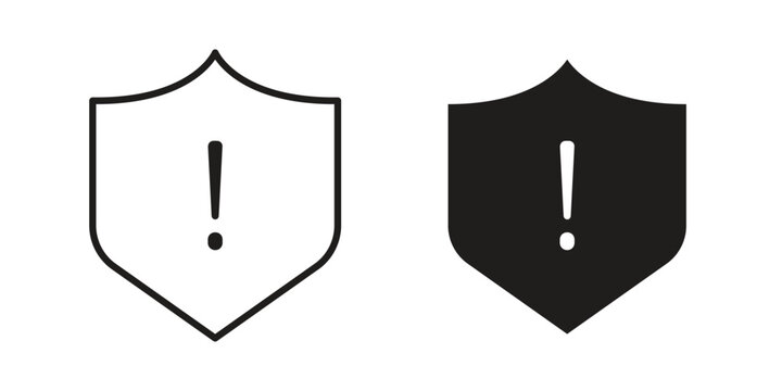 Shield exclamation icon vector. EPS 10 editable vector bundle