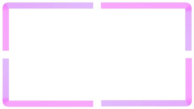 Bright neon frame loop on white background with pastel gradient