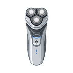 Electric Rotary Shaver with Multiple Blades and Adjustable Trimmer