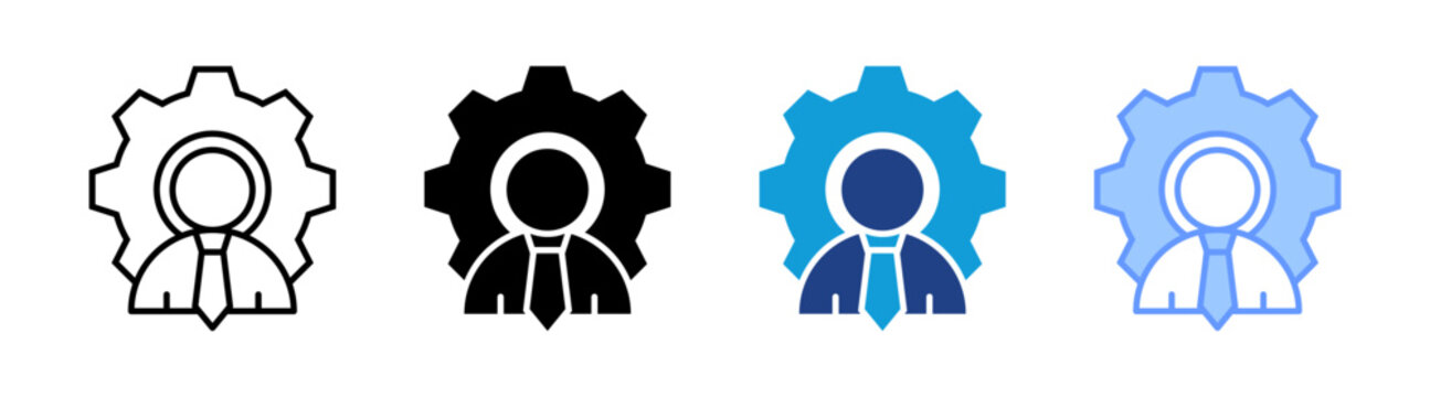 Management icon set multiple style collection