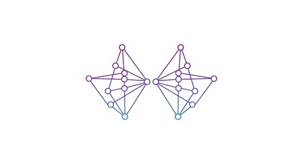 A colorful network diagram with interconnected nodes and lines