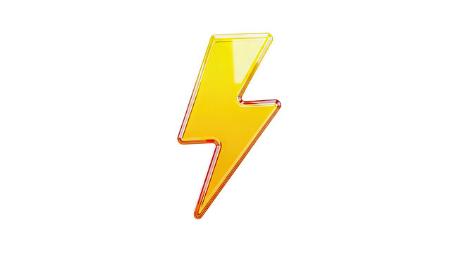 Glossy Yellow Lightning Bolt Icon