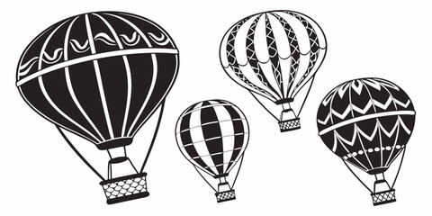 Four hot air balloons floating in the sky above a landscape Vector ©  MST RABEYA  BEGUM