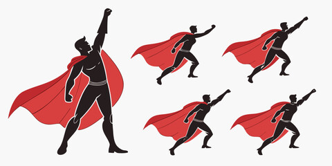 Diverse group of superheroes in dynamic poses with capes flying Vector ©  MST RABEYA  BEGUM