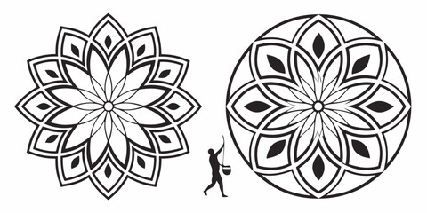 Intricate geometric patterns with symmetrical designs and floral motifs Vector ©  MST RABEYA  BEGUM