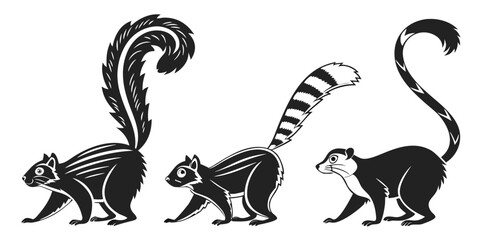 Three stylized cats with unique tail designs in a playful arrangement Vector ©  MST RABEYA  BEGUM