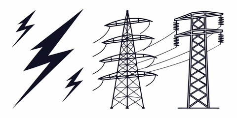 Lightning striking a power transmission tower in a stormy environment Vector ©  MST RABEYA  BEGUM