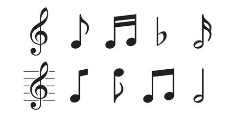 Music notes icons svg cut file. Isolated vector illustration. © db