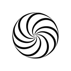 Black and white spiral shape design.