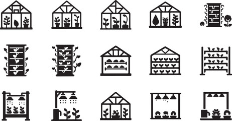 Obraz premium Various House and Building Designs in Black and White