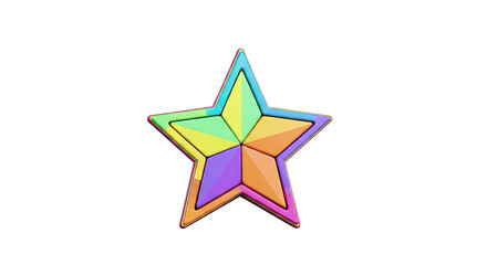 Obraz premium Colorful 3D Star Icon