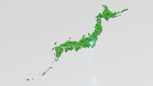 ハニカム構造状の東京都（本土）の立体地図