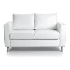 Fototapeta premium A sleek, white, two-seater sofa with modern design